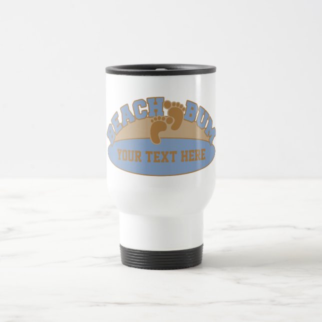 Custom Beach Bum mugs - choose style, colour (Center)