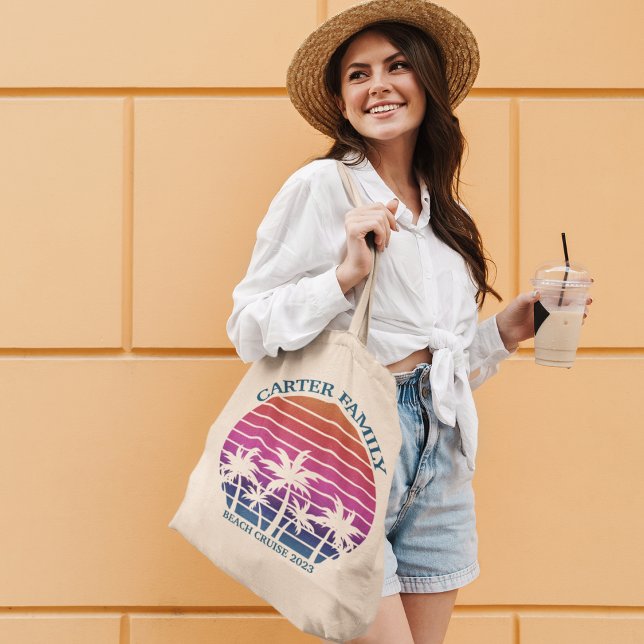 Custom Beach Cruise Family Reunion Sunset Vacation Tote Bag (Creator Uploaded)