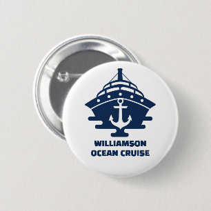 Custom Beach Cruise Nautical Anchor Trip 6 Cm Round Badge