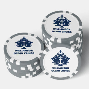 Custom Beach Cruise Nautical Anchor Trip Poker Chips