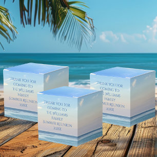 Custom Beach Family Reunion Party Sunset Favour Box
