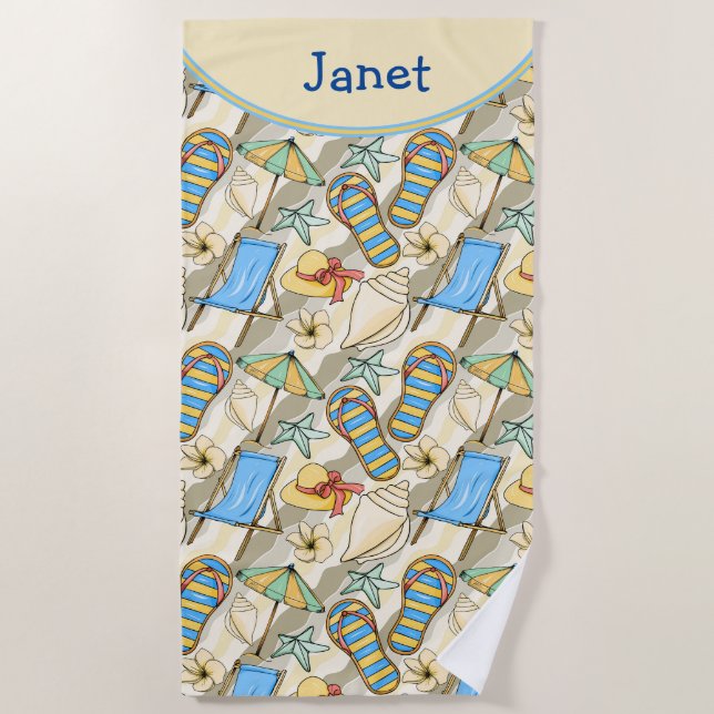 Custom Beach Flip Flop Towel (Front)