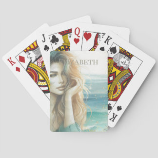 Custom Beach Girl Personalised Playing Cards