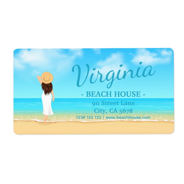 Custom Beach House Address Label (Front)
