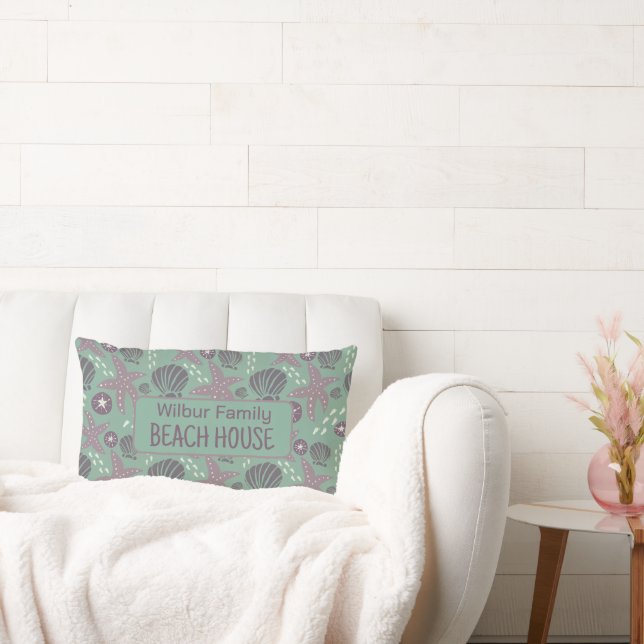 Custom Beach House Coastal Lumbar Cushion (Couch)