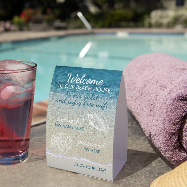 Custom Beach House Rentals Home Wifi Instructions (Insitu(On Table))