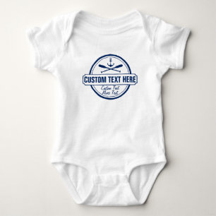 Custom Beach, Lake House & Boat Nautical Anchor Baby Bodysuit