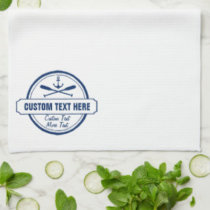 Custom Beach, Lake House & Boat Nautical Anchor Tea Towel