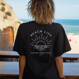 Custom Beach Life Minimalist Cool Modern Boho T-Shirt