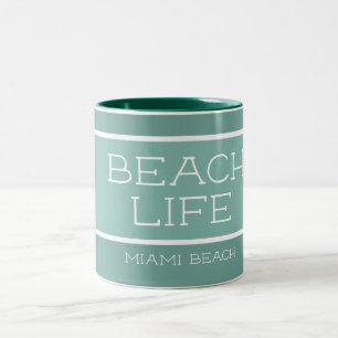 Custom Beach Life Ocean Sea  Two-Tone Coffee Mug