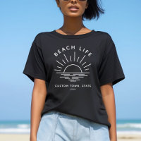 Custom Beach Life Sunset Minimalist Modern Boho