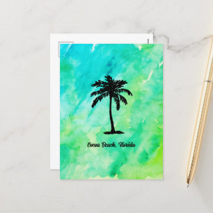 Custom Beach Palm Tree Beach Holiday Postcard