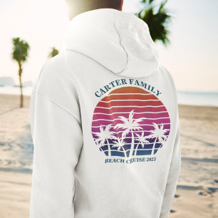Custom Beach Palm Tree Sunset Family Reunion Hoodie