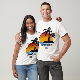 Custom Beach Palm Tree Vacation Trip T-Shirt
