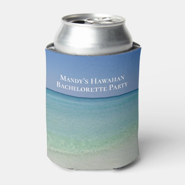 Custom Beach Photography Tropical Wedding Party Can Cooler (Can Front)