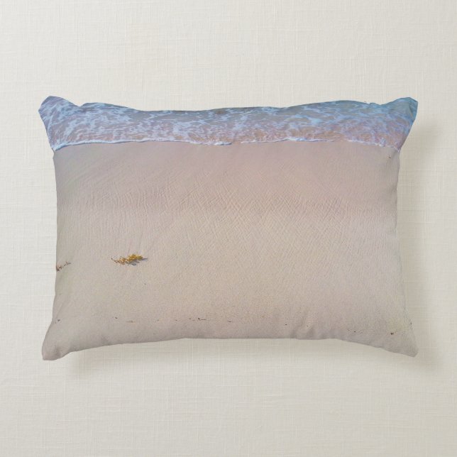Custom Beach Scene Decorative Cushion (Front)