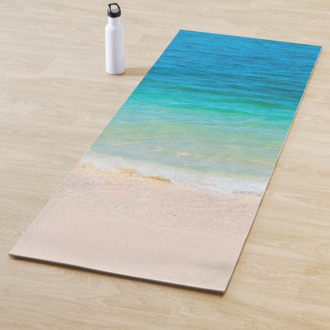 Custom Beach Sea Waves Seaside Sand Template Yoga Mat (In Situ)