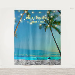 Custom Beach Selfie Photo Backdrop Tapestry