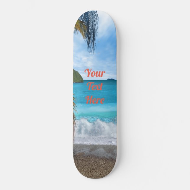 Custom Beach Themed Skateboard Deck (Front)