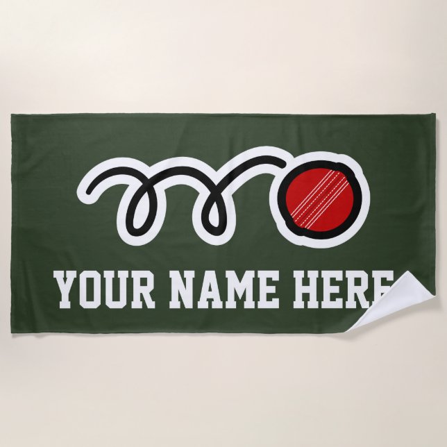 Custom beach towel gift for cricket player (Front)