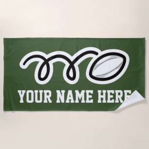 Custom beach towel sports gift for rugby player