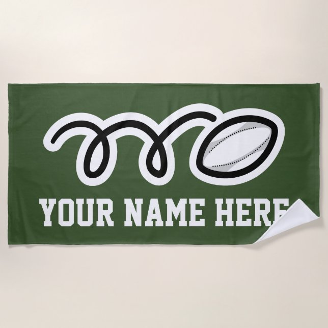 Custom beach towel sports gift for rugby player (Front)