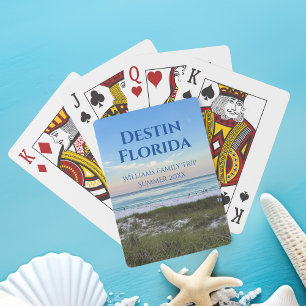 Custom Beach Town Beautiful Coastal Home Playing Cards