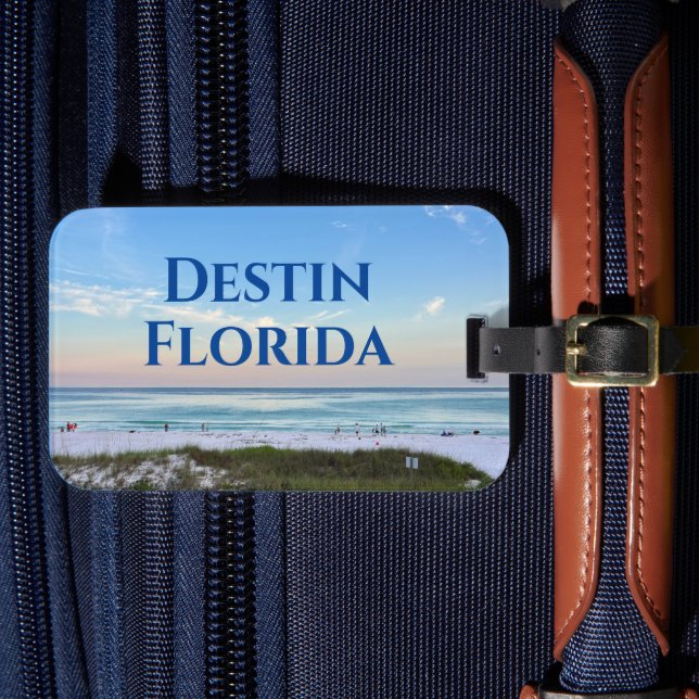 Custom Beach Town Beautiful Ocean Photo Luggage Tag (Front Insitu 4)