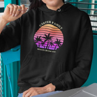 Custom Beach Trip Tropical Island Sunset Black
