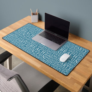 Custom Beach Typography Desk Mat
