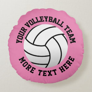 Custom beach volleyball sports cute pink round cushion