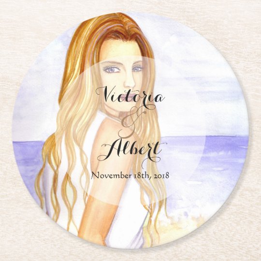 Custom Beach Wedding Coaster