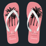 Custom Beach Wedding Flip Flops<br><div class="desc">A great welcome gift for your guests. Provide footwear for your guests for the beach ceremony. Elke Clarke © Custom Monogram Travel Wedding Flip Flops for Beach Weddings. Customise with your names, date, monogram, married last name initial and destination. Matches the personalised wedding beach tote bag in our store which...</div>