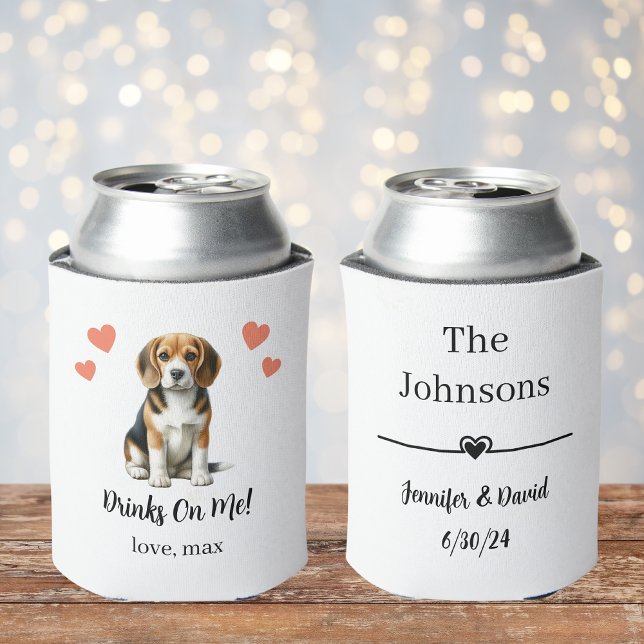 Custom Beagle Pet Wedding Can Cooler (Creator Uploaded)