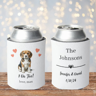 Custom Beagle Pet Wedding Can Cooler