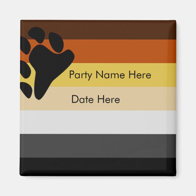 Custom Bear Pride Party Favours Magnet (Front)