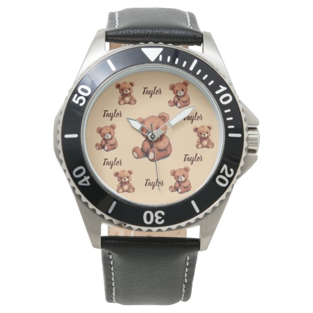 Custom Bear Watch, Gift for Baby Shower Watch (Front)