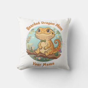 Custom Bearded Dragon Mum Throw Pillow