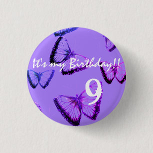 Custom Beautiful Butterfly It's my birthday 3 Cm R 3 Cm Round Badge
