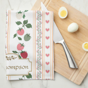 Custom beautiful retro pattern botanical mama tea towel