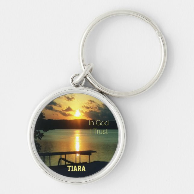 Custom Beautiful Sea Sunset Beach Bali Photo Key Ring (Front)