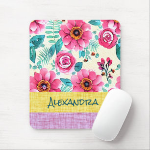 Custom beautiful texture background floral mouse mat