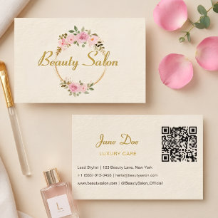 Custom Beauty Salon Business Cards, Double Sided Card