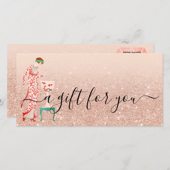 Custom Beauty Small Business Voucher QR Gift Card  (Front/Back)
