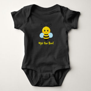 Custom Bee Black Baby Jersey Bodysuit