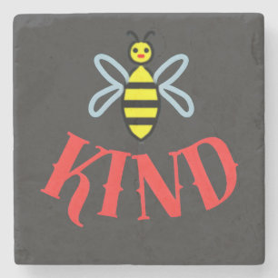 Custom Bee Kind Personalised Gift T-Shirt Stone Coaster