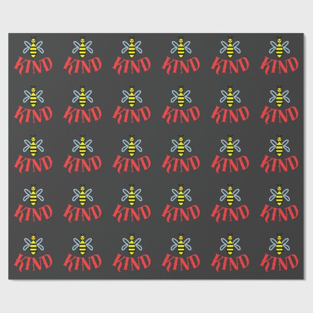 Custom Bee Kind Personalised Gift T-Shirt Wrapping Paper (Flat)