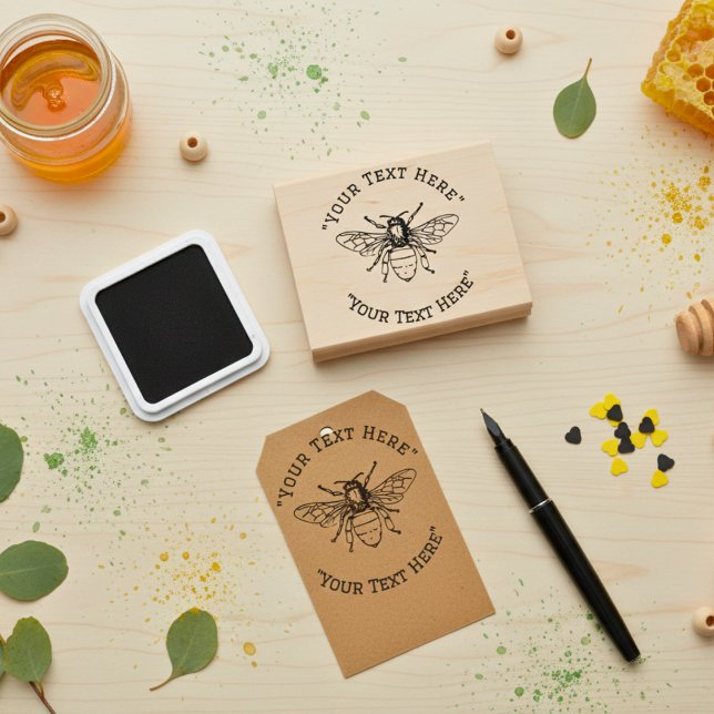 Custom Beekeeper Honey Bee Rubber Stamp (Custom Beekeeper Honey Bee Rubber Stamp)