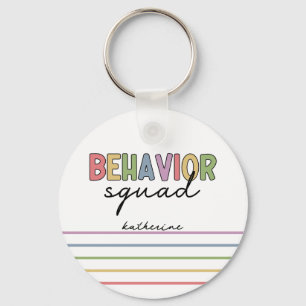 Custom Behaviour Squad   ABA Behaviour Therapist Key Ring