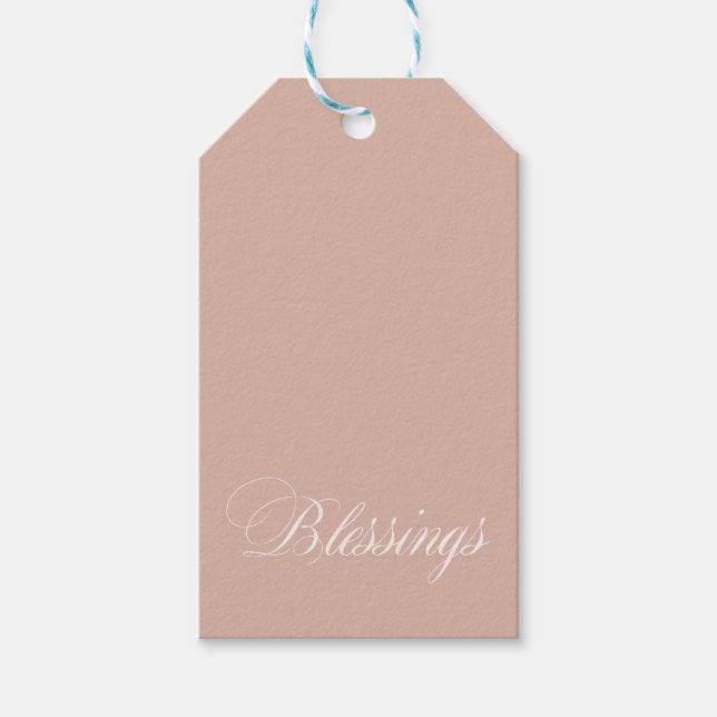 Custom Beige Blessings Gift Tags (Front)